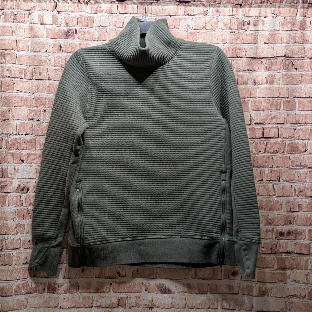 all in motion Olive Green Ribbed Turtleneck Sweatshirt
